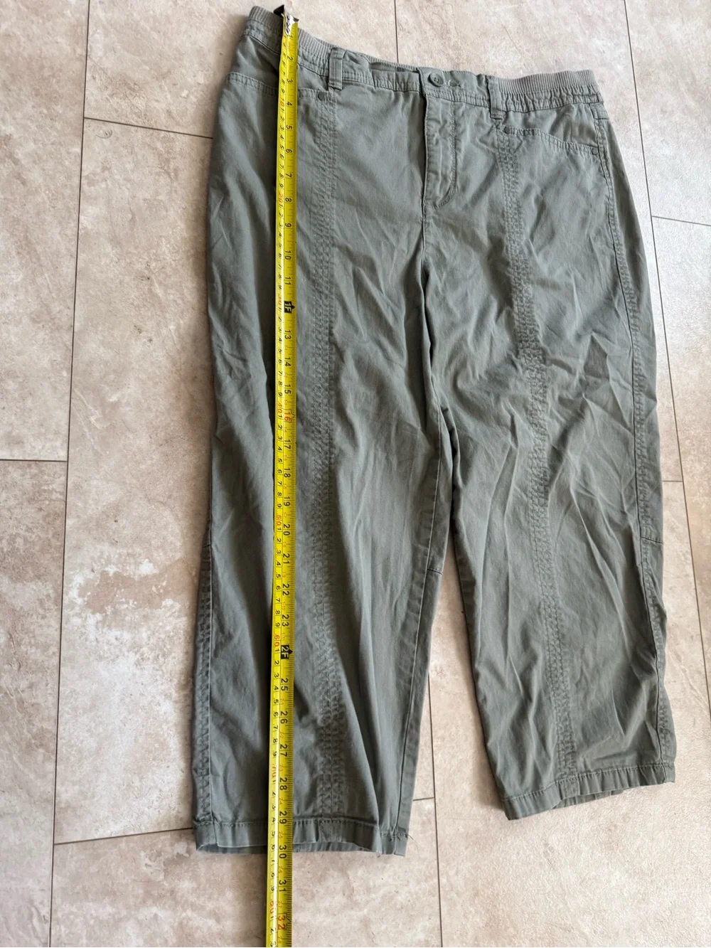 croft & barrow Olive Green Cargo Crop Pants